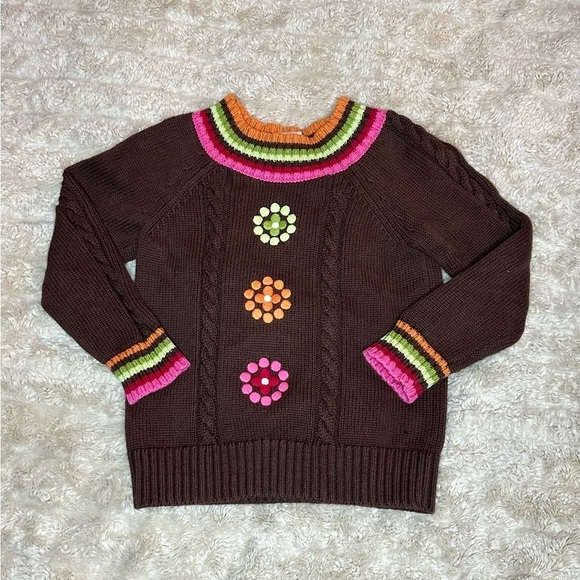 Gymboree Winter Cheer Dot Flower cable-knit sweater - Picture 1 of 6